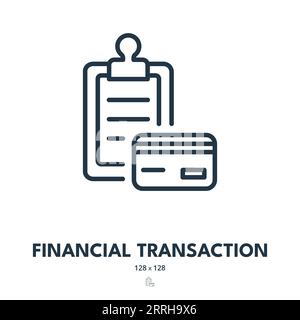 Financial Transaction Icon. Payment, Purchase, Bill. Editable Stroke. Simple Vector Icon Stock Vector