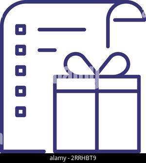 List of gifts line icon Stock Vector