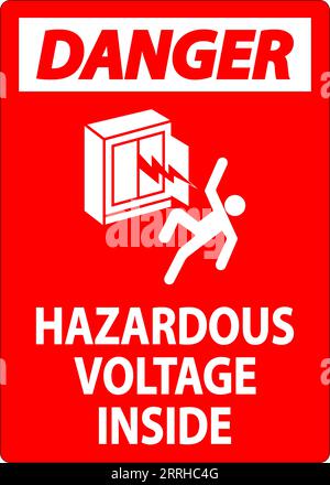 Danger Sign Hazardous Voltage Inside Stock Vector