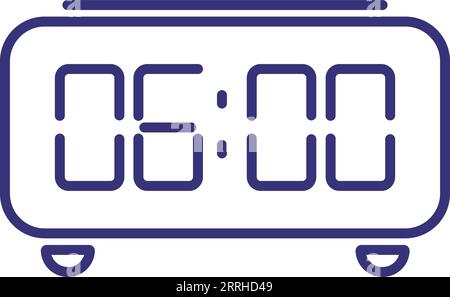 Digital clock line icon Stock Vector