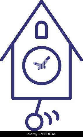 Cuckoo clock line icon Stock Vector
