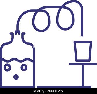 Wine fermentation line icon Stock Vector