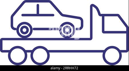 Tow truck line icon. Stock Vector
