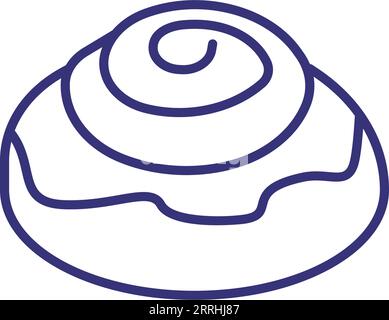 Cinnamon roll line icon Stock Vector