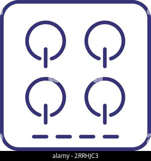 Electric hob line icon Stock Vector