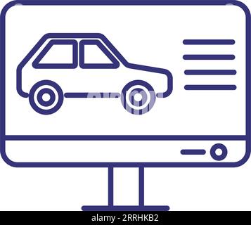 Online car online line icon Stock Vector