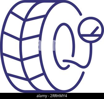 Tire pressure gage line icon Stock Vector
