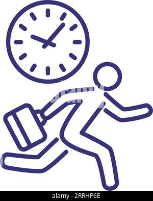 End of office day line icon Stock Vector