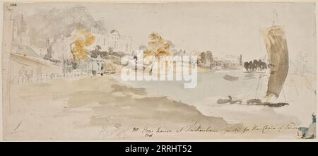 Alexander Pope's villa in Twickenham on the Thames, 1773. Stock Photo