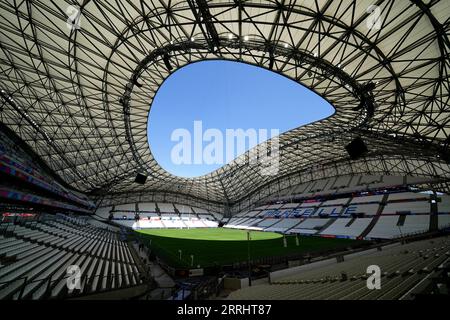 A view of the pitch at the Stade Velodrome, Marseille Stock Photo - Alamy