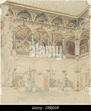 Courtyard of the Ecole des Beaux-Arts in Paris, 1872-1904. Stock Photo