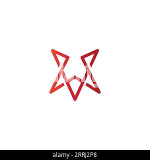 W Line Logo Design. WV Vector Design. Letter WV Stock Vector