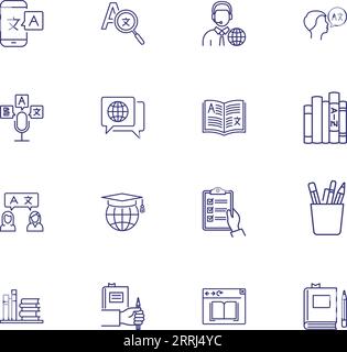 Translation icons. Set of line icons Stock Vector