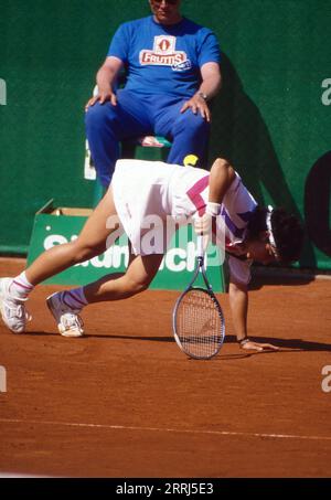 Arantxa Sánchez Vicario, spanische Tennisspielerin, bei einem Match, circa 1992. Stock Photo