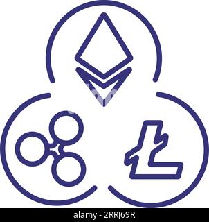 Altcoins line icon Stock Vector