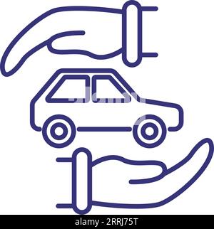 Protection of car line icon Stock Vector