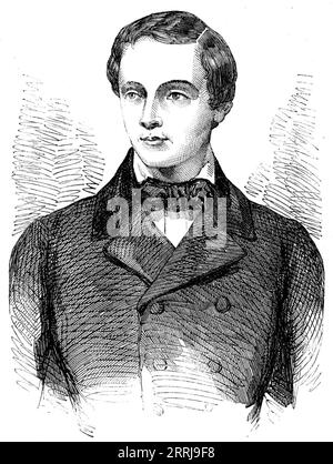 His Royal Highness the Prince of Orange, 1858. 'The cities of Holland...put on their holiday attire, to pay due honour [to the prince] on his attaining his majority. The Constitution of Holland provides that no subject of his Majesty shall be of age before his twenty-third birthday, but that the King is of age on his eighteenth birthday. The Prince of Orange completed his eighteenth year on Saturday last; and, as his Royal Highness is still a subject, many thought that the King intended to abdicate in favour of his son. Hence the rumours on this subject that were floating about the French and Stock Photo