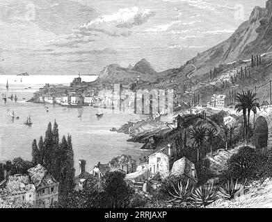 The War in the Herzegovina: Ragusa, Dalmatia, 1876. Austrian seaport town '...from which the insurgents have...obtained supplies to carry on this struggle...The continuance of this fierce struggle of the insurgent Christian subjects of Turkey against their Mohammedan rulers, with the apparent failure of the peaceful intervention attempted by Austria and the other great Powers, now threatens a wider disturbance. The Turkish Government contemplates going to war against the half-independent principalities of Servia and Montenegro, to punish them for giving assistance to the revolt of Herzegovina' Stock Photo