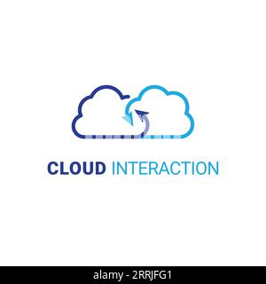 Cloud interaction internet service logo Stock Vector