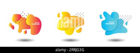 Liquid fluid organic shape gradient color template abstract background Stock Vector