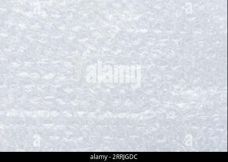 White plastic air bubblewrap texture  macro close up view Stock Photo