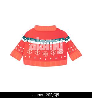 Cozy knitted jumper with ornament nativity and new year. Vector illustration Stock Vector