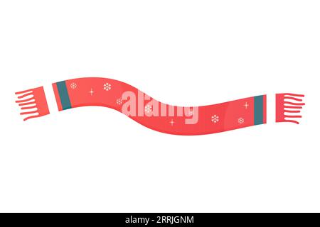 winter scarf red, accessorise and wear. Vector illustration Stock Vector