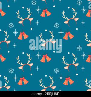 Seamless pattern cosy with winter accessories, jumper, hat, scarf, mugs. christmas and new year Stock Vector