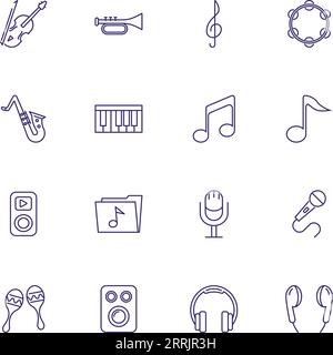 Classical music concert icons Stock Vector