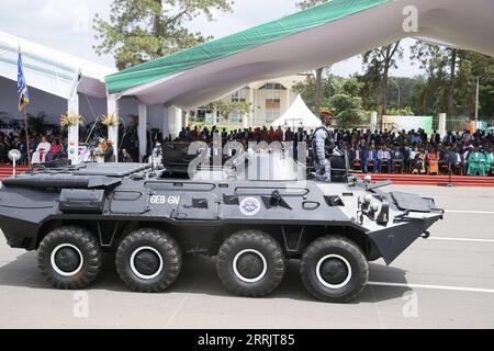 220808 -- YAMOUSSOUKRO, Aug. 8, 2022 -- An armored vehicle is seen during a military parade marking the 62nd anniversary of Cote d Ivoire s independence in Yamoussoukro, Cote d Ivore, Aug. 7, 2022. Photo by /Xinhua COTE D IVOIRE-YAMOUSSOUKRO-INDEPENDENCE-MILITARY PARADE YvanxSonh PUBLICATIONxNOTxINxCHN Stock Photo