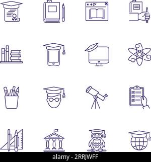 College line icon set Stock Vector