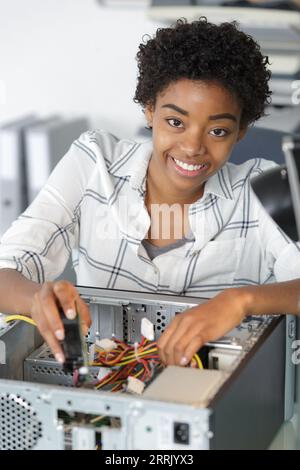 portrait of a female computer engineer Stock Photo