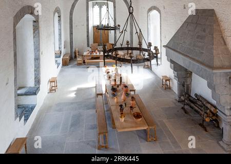 Medieval Castle Banqueting Hall Stock Photo