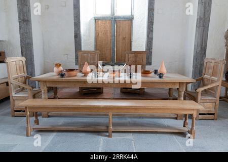 Medieval Castle Banqueting Hall Stock Photo