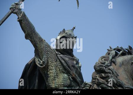 Equestrian statue of William the Conqueror, Falaise France Stock Photo