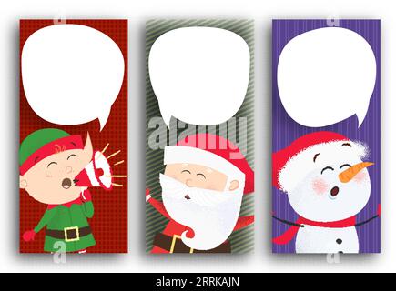 Poster design with singing Christmas characters Stock Vector
