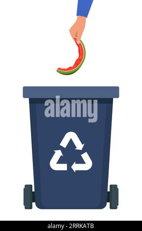 Watermelon rind. Organic waste. Trash sorting, recycling Vector ...