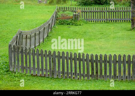 Austria, Tyrol, Zillertal, wooden slat fence. Stock Photo