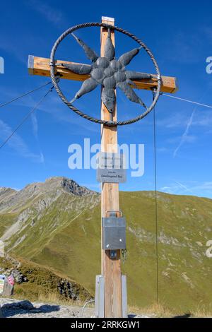 Austria, Tyrol, Zillertal, On the summit of the Grüblspitze. Stock Photo