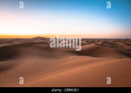 Morocco, southern Morocco, Chegagga, Sahara, desert, sunrise, sand, dunes, sand dunes Stock Photo