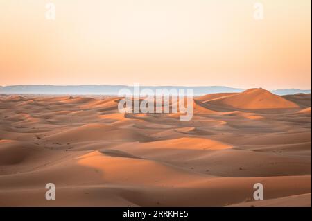 Morocco, southern Morocco, Chegagga, Sahara, desert, sunrise, sand, dunes, sand dunes Stock Photo