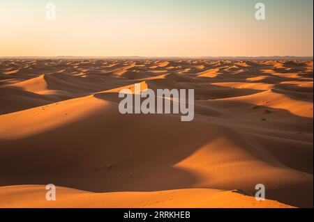 Morocco, southern Morocco, Chegagga, Sahara, desert, sunrise, sand, dunes, sand dunes Stock Photo