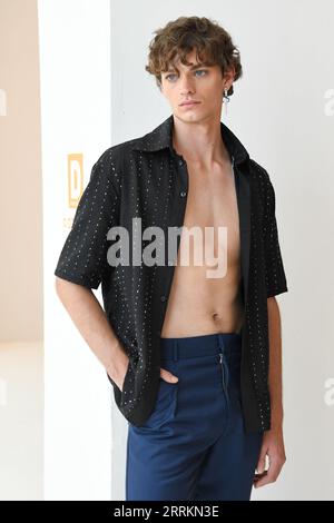 New York, USA. 08th Sep, 2023. Models display Kent Anthony fashions during New York Men's Day S/S24 Presentations at Daylight Studios in New York, NY on September 8, 2023. (Photo by Efren Landaos/Sipa USA) Credit: Sipa USA/Alamy Live News Stock Photo