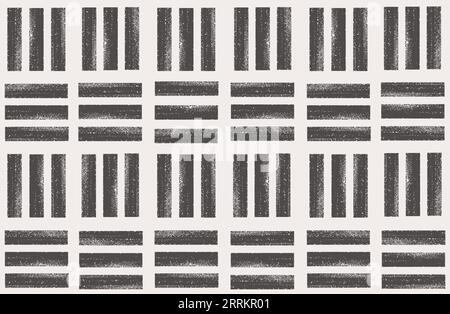 Abstract bold brush line geometric seamless pattern. Grunge vector background with textile structure. Stock Vector