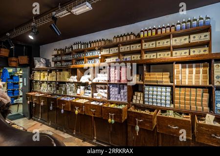 Traditional soaps at Maison Empereur, old department store in Marseille, Provence, South of France, France, Europe Stock Photo