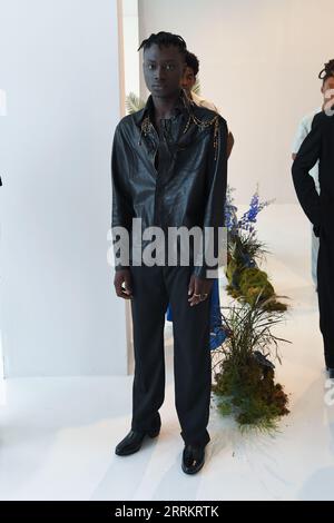 New York, USA. 08th Sep, 2023. Models display Kent Anthony fashions during New York Men's Day S/S24 Presentations at Daylight Studios in New York, NY on September 8, 2023. (Photo by Efren Landaos/Sipa USA) Credit: Sipa USA/Alamy Live News Stock Photo