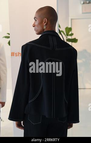 New York, USA. 08th Sep, 2023. Models display Kent Anthony fashions during New York Men's Day S/S24 Presentations at Daylight Studios in New York, NY on September 8, 2023. (Photo by Efren Landaos/Sipa USA) Credit: Sipa USA/Alamy Live News Stock Photo