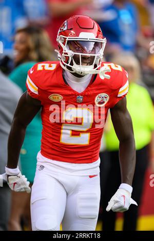 Kansas City Chiefs cornerback Joshua Williams (23) gets set on defense  during an NFL pre-season football game against the Green Bay Packers  Thursday, Aug. 25, 2022, in Kansas City, Mo. (AP Photo/Peter