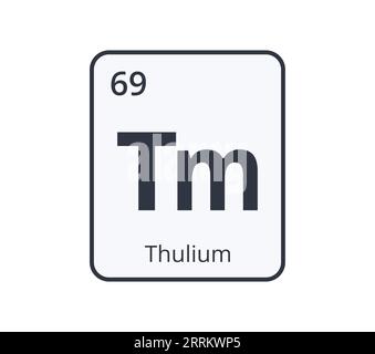 Thulium Chemical Symbol.  Stock Vector