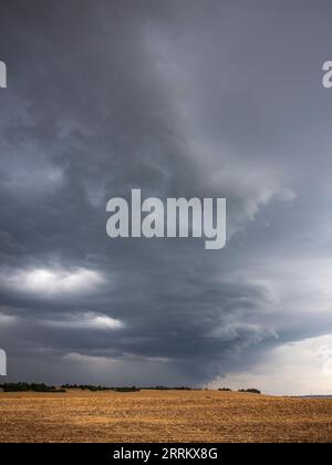 Thunderstorm cell over Thuringia. Stock Photo